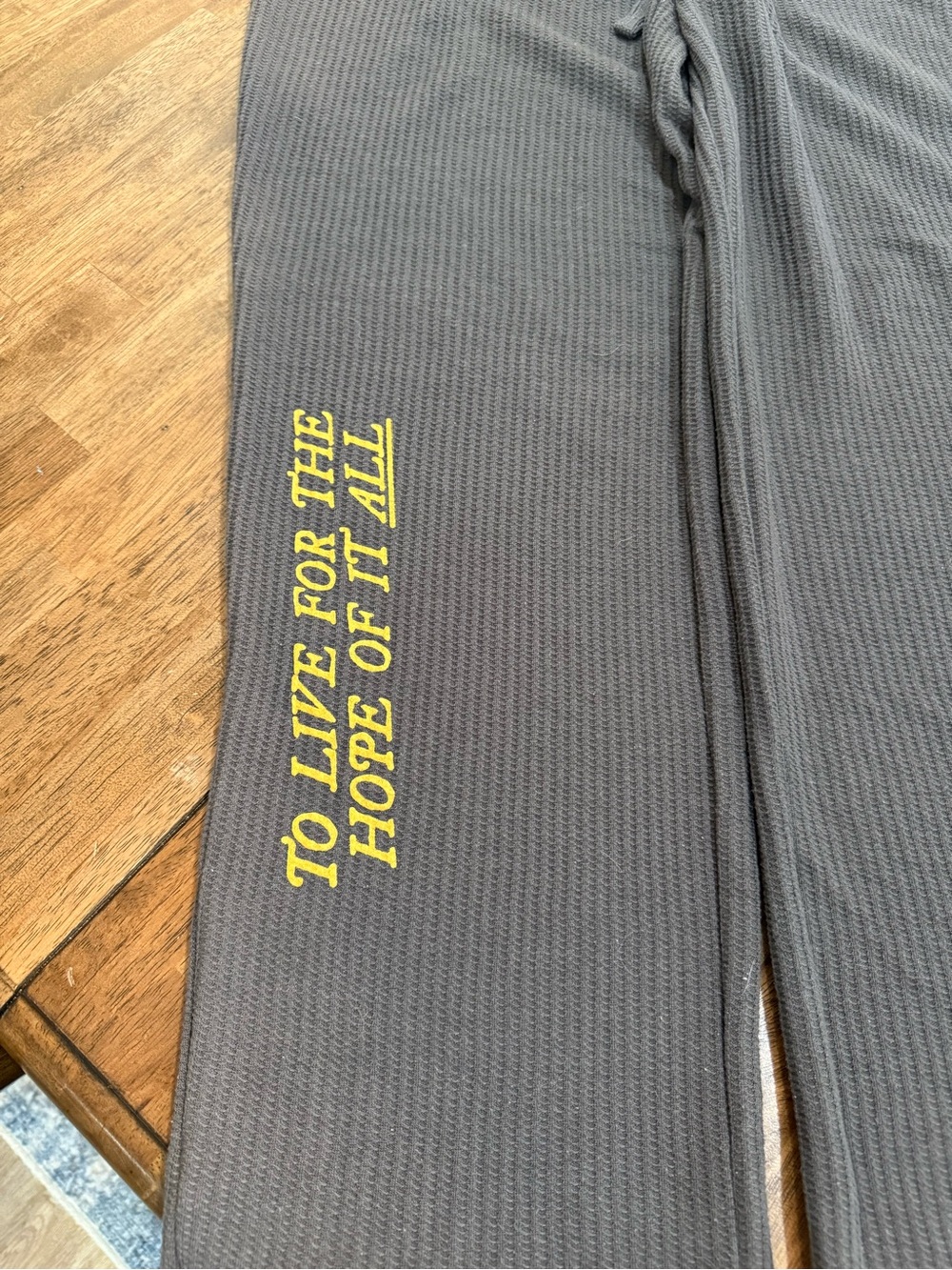 Taylor Swift Folklore Pajama Pants August Lyrics Gray Waffle Knit Size M